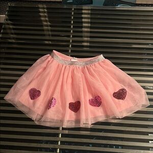 Girl Valentine’s Day Theme Tutu Skirt with Heart Accents
